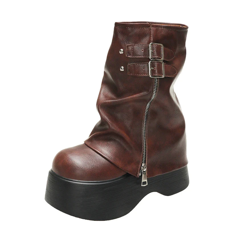 Elegant Wedge Platform Ankle Boots for Women