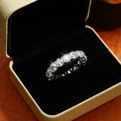 Exquisite 2.2 CT Moissanite Eternity Ring in 18k Gold Plated
