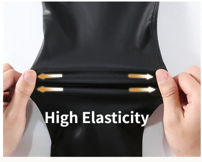 Women's Black Faux Leather Leggings