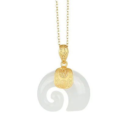 Elegant Hetian Jade Elephant Pendant Necklace for Women