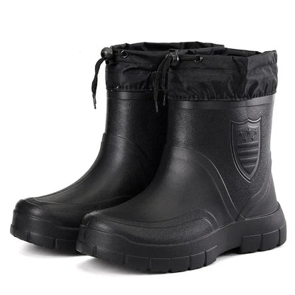Winter Windproof Cotton Rain Boots Fashion Black