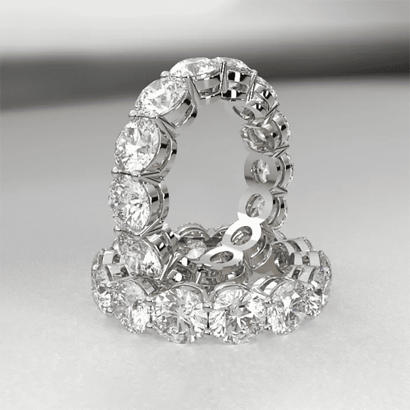 Exquisite 2.2 CT Moissanite Eternity Ring in 18k Gold Plated