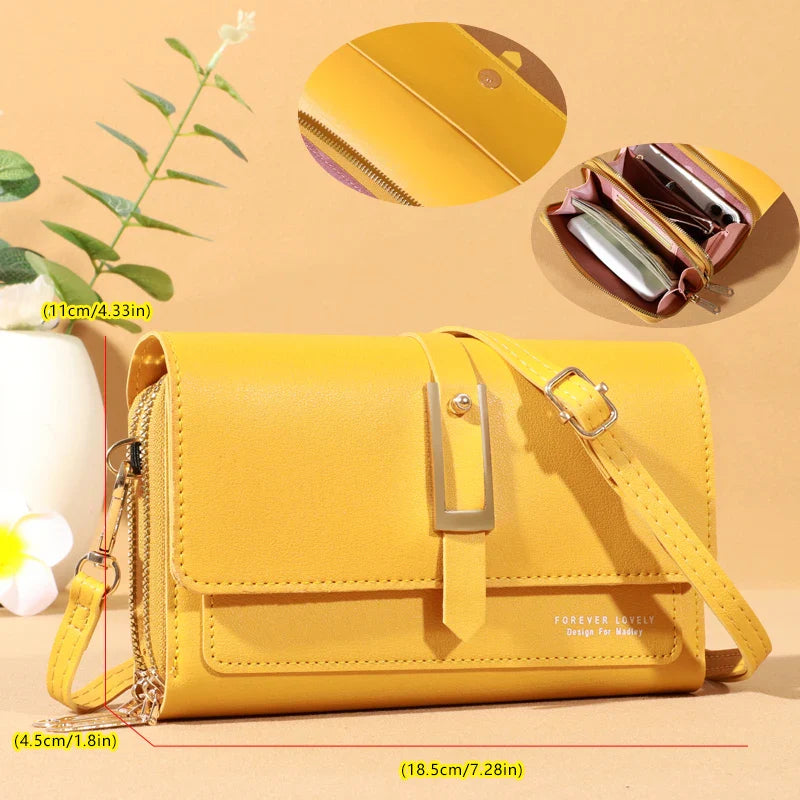 Elegant Crossbody Shoulder Bag for Women - Stylish Cellphone and Card Holder