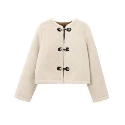 Luxurious Faux Fur Jacket with Toggle Closure