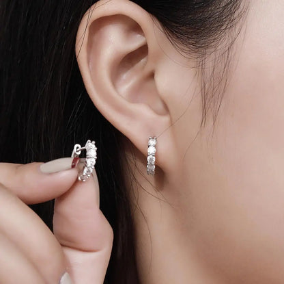 Radiant Moissanite Hoop Earrings - Affordable Luxury