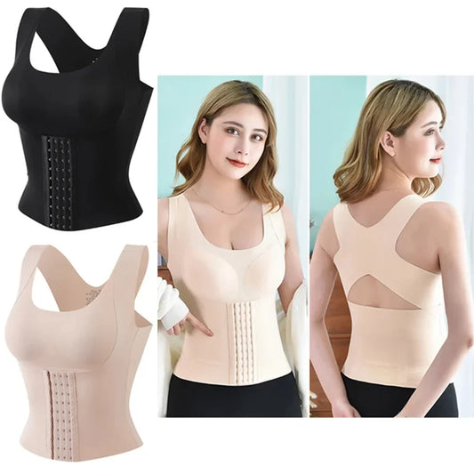 Women's 3-in-1 Bra with Buttons at the Waist for Posture and Shapewear