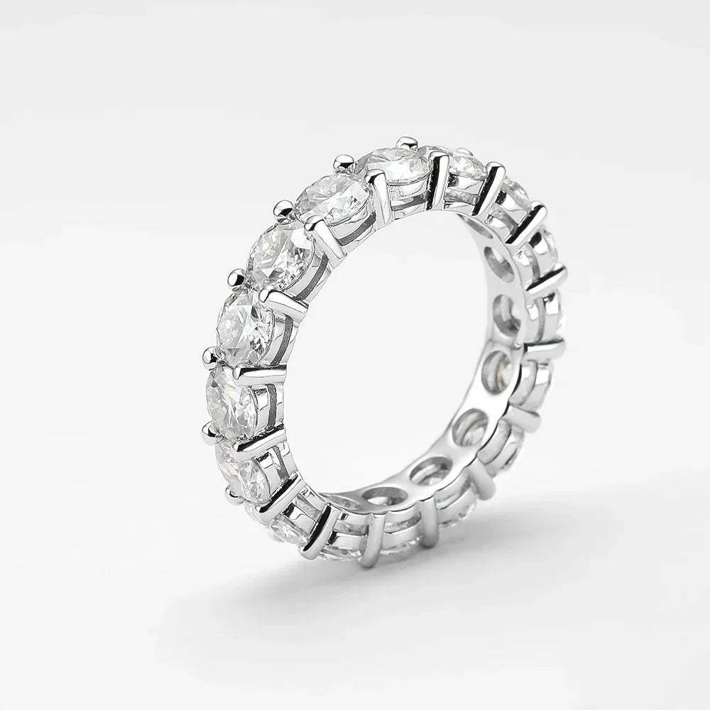 Exquisite 2.2 CT Moissanite Eternity Ring in 18k Gold Plated