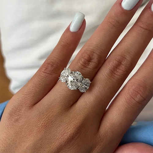 Luminous Elegance: 6ct Moissanite Diamond Ring in 18k Gold