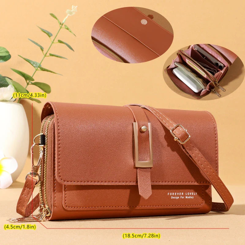 Elegant Crossbody Shoulder Bag for Women - Stylish Cellphone and Card Holder