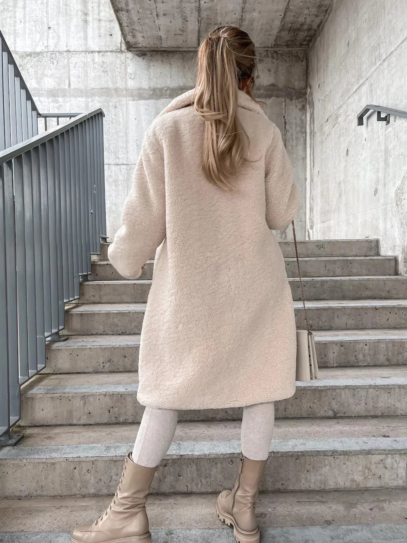 Women's Synthetic Wool Polyester Coat