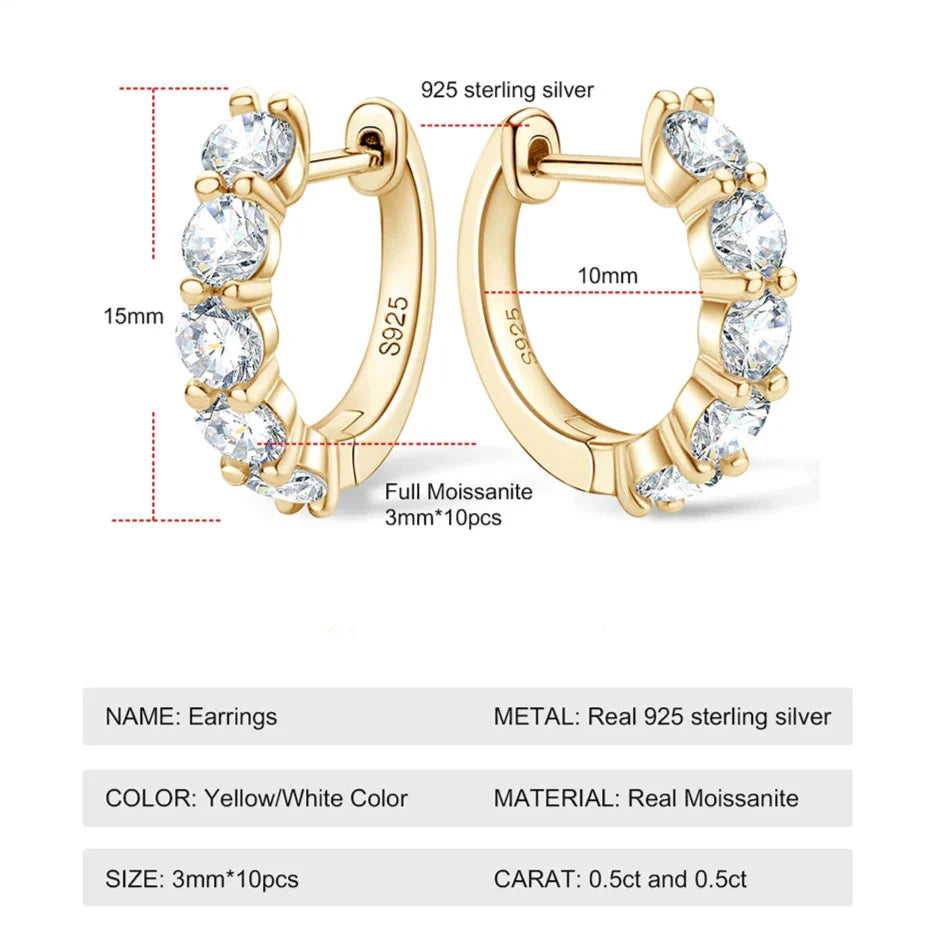 Radiant Moissanite Hoop Earrings - Affordable Luxury