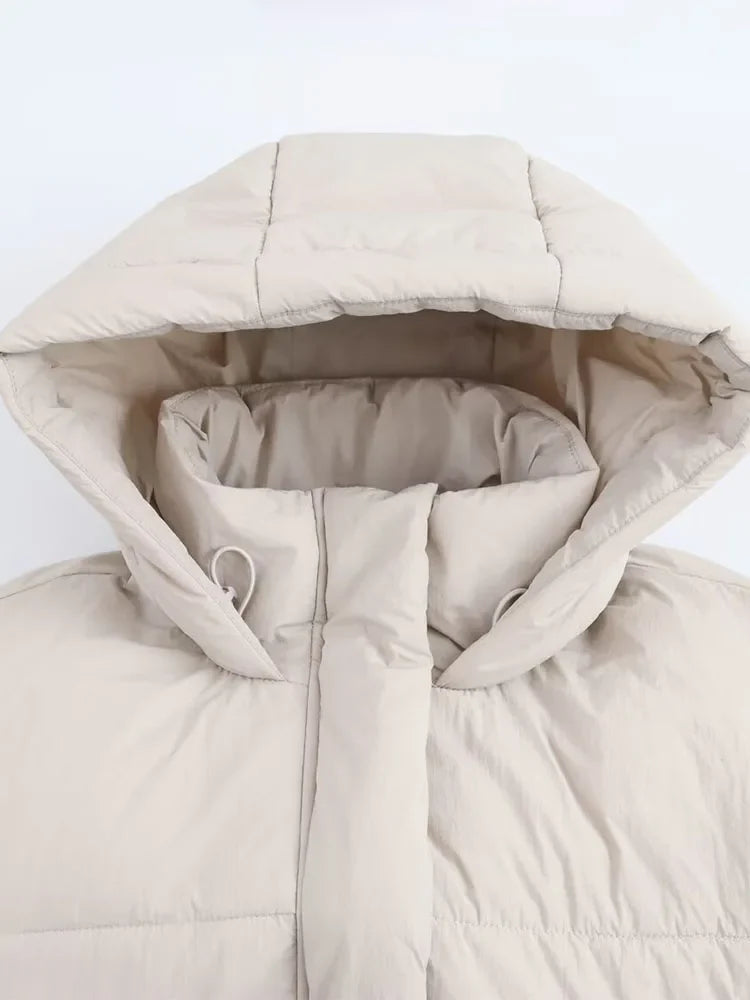 Elegant Women's Hooded Cotton Jacket - Warm & Stylish