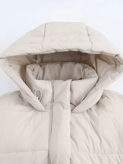 Elegant Women's Hooded Cotton Jacket - Warm & Stylish