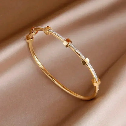 Elegant Cubic Zirconia Bangles for Women in Gold and Silver