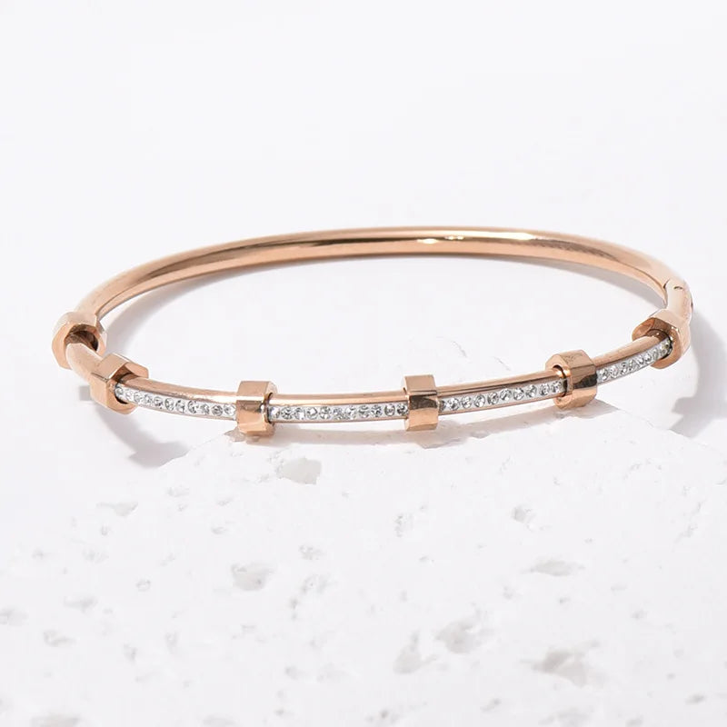 Elegant Cubic Zirconia Bangles for Women in Gold and Silver