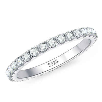 Exquisite Moissanite Eternity Band - 18k White Gold Luxury