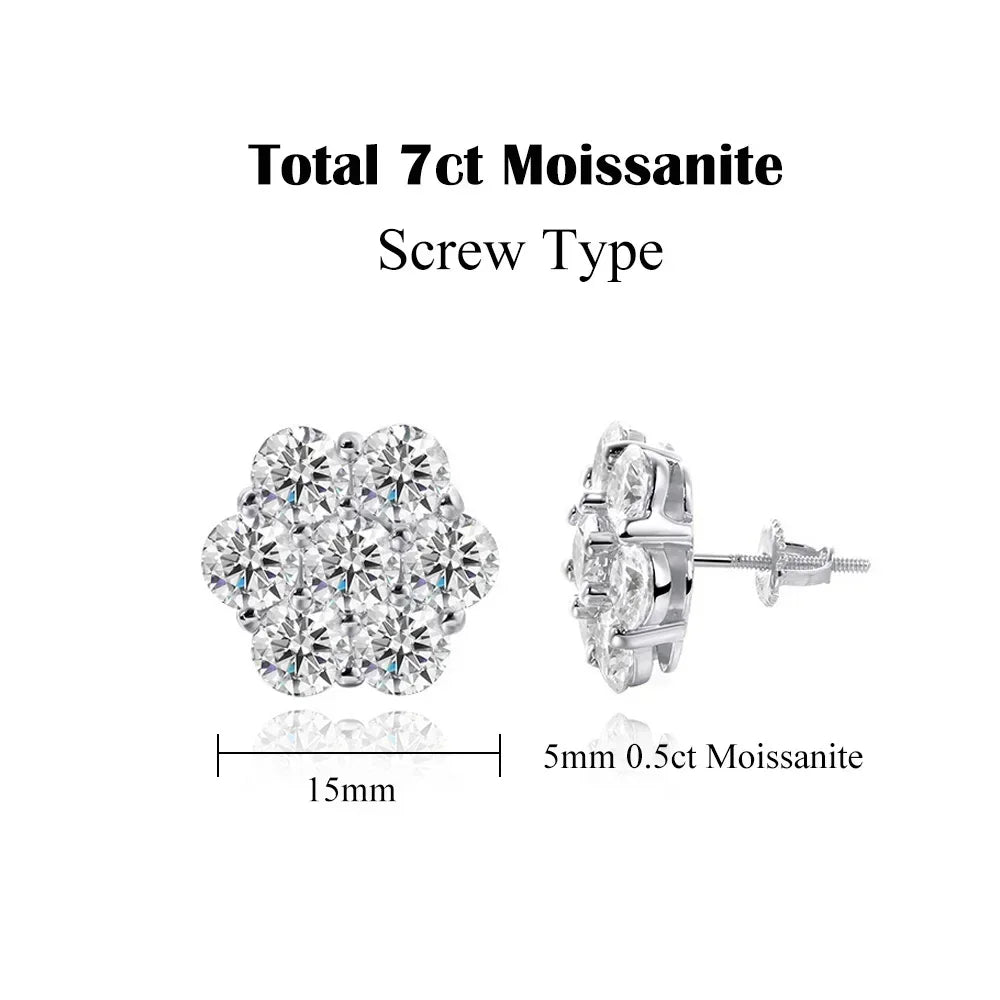Exquisite Moissanite Flower Stud Earrings - Luxury Shine