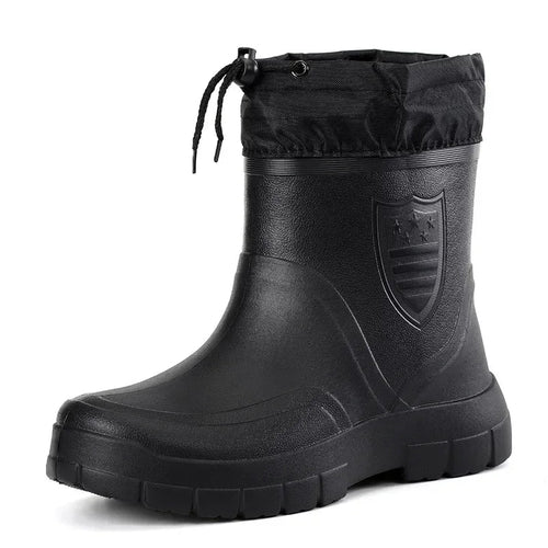 Winter Windproof Cotton Rain Boots Fashion Black
