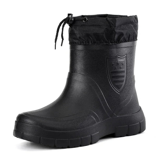 Winter Windproof Cotton Rain Boots Fashion Black