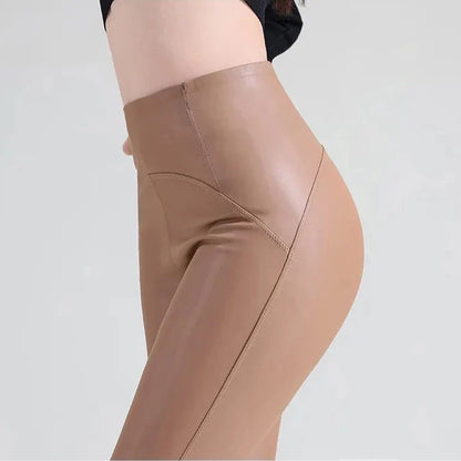 Women's Black Faux Leather Leggings