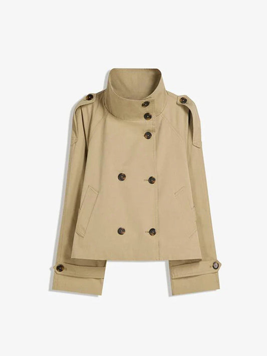 Elegant Women's Double Breasted Belted Trench Coat