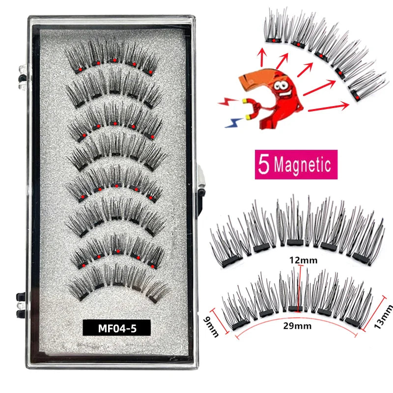 Magnetic Eyelashes Curler Set - 4 Pairs with Applicator