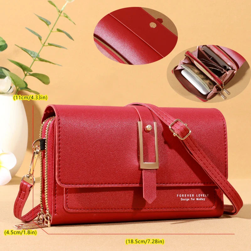Elegant Crossbody Shoulder Bag for Women - Stylish Cellphone and Card Holder