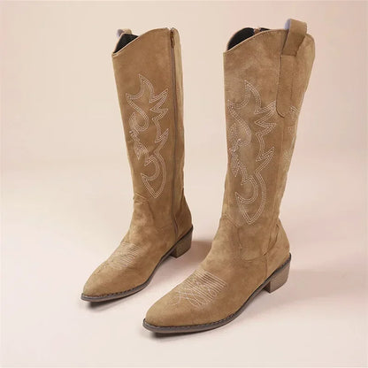 Elegant Embroidered Western Cowboy Boots for Women