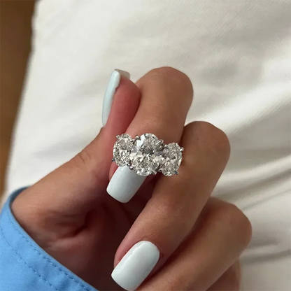 Luminous Elegance: 6ct Moissanite Diamond Ring in 18k Gold