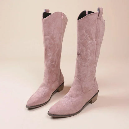 Elegant Embroidered Western Cowboy Boots for Women