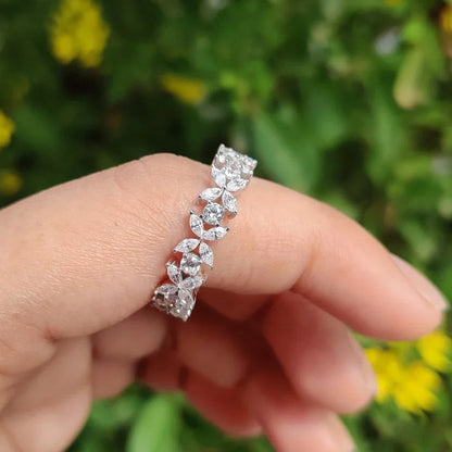 Radiant Moissanite Eternity Band in S925 Silver