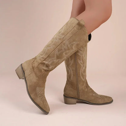 Elegant Embroidered Western Cowboy Boots for Women