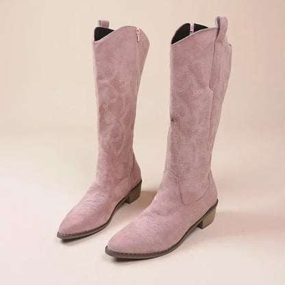 Elegant Embroidered Western Cowboy Boots for Women