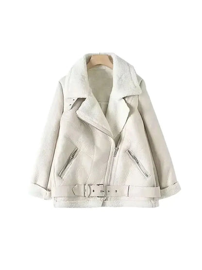 Women's Thick Warm Winter Faux Leather Oversized Jacket