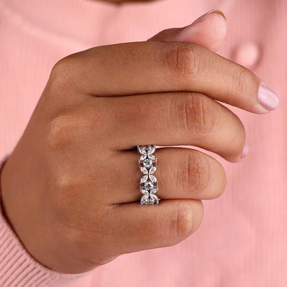 Radiant Moissanite Eternity Band in S925 Silver