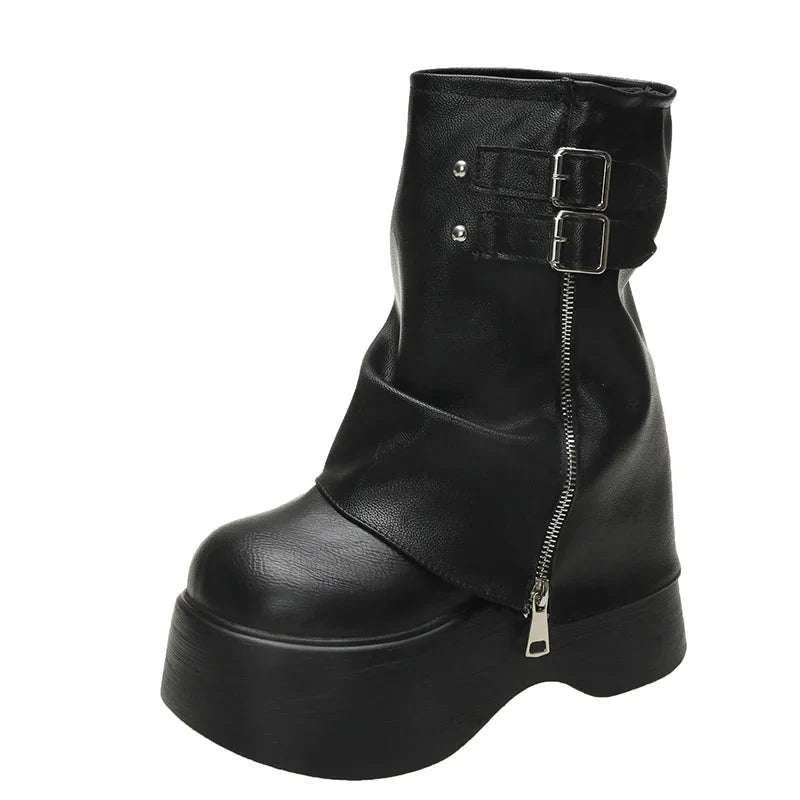 Elegant Wedge Platform Ankle Boots for Women