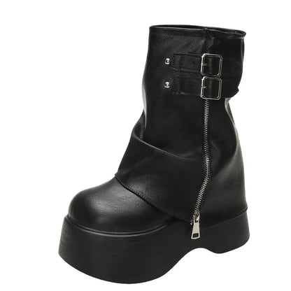 Elegant Wedge Platform Ankle Boots for Women
