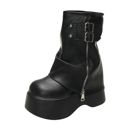 Elegant Wedge Platform Ankle Boots for Women