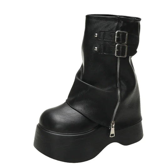 Elegant Wedge Platform Ankle Boots for Women