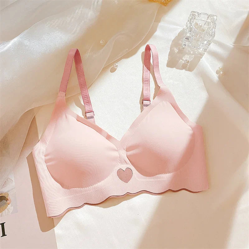 Seamless Push Up Bras with Heart Pattern for Women