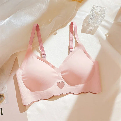 Seamless Push Up Bras with Heart Pattern for Women