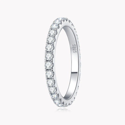 Exquisite Moissanite Eternity Band - 18k White Gold Luxury