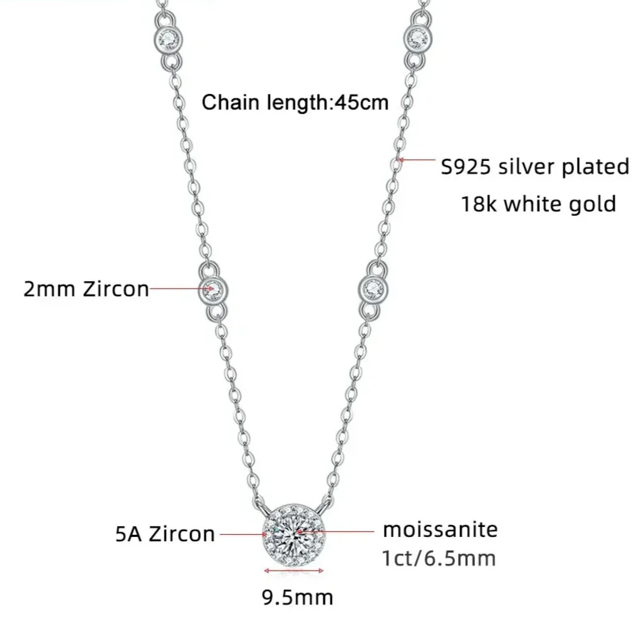 Ivictress Moissanite Necklace: Sparkling Elegance in Sterling Silver