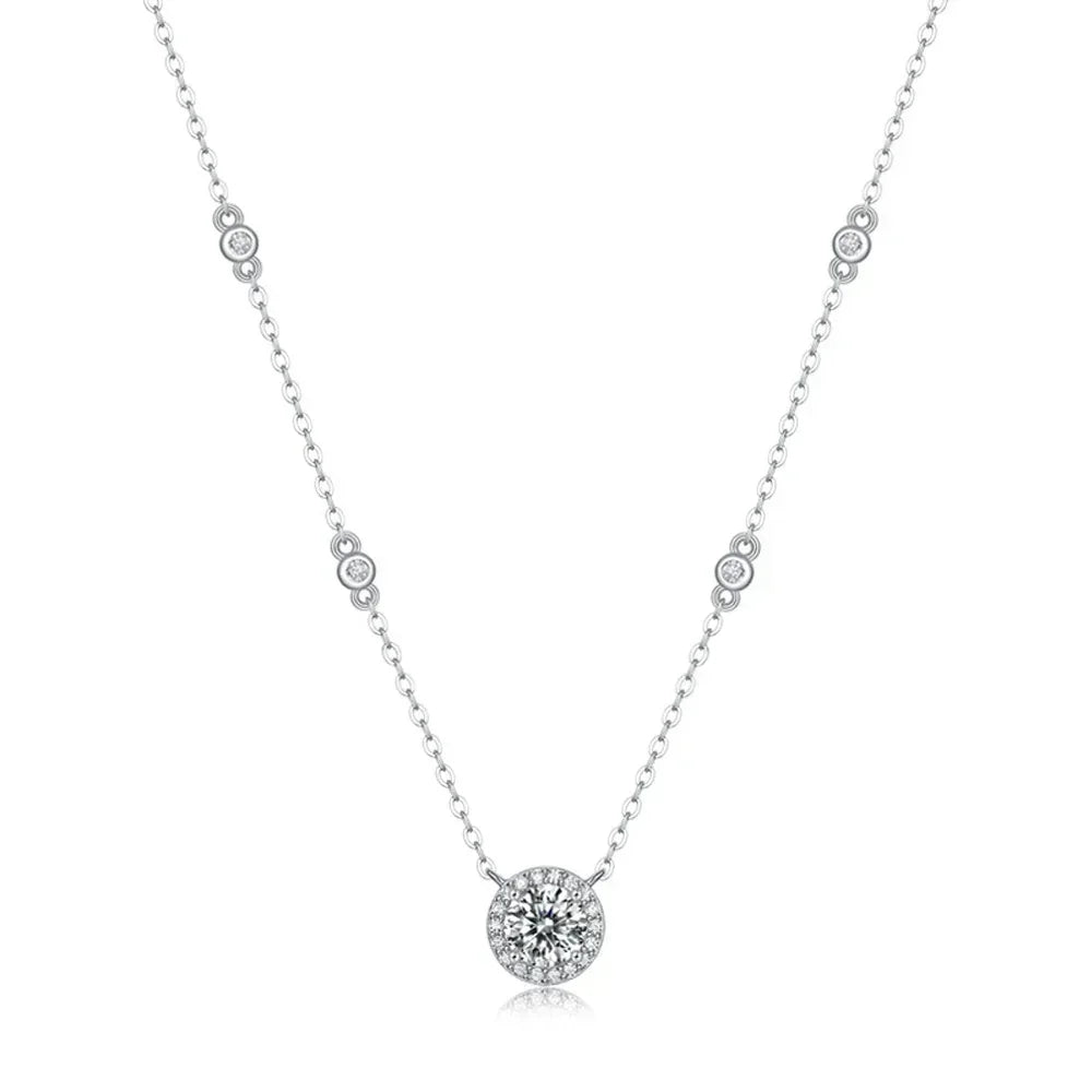 Ivictress Moissanite Necklace: Sparkling Elegance in Sterling Silver