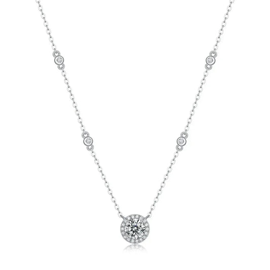 Ivictress Moissanite Necklace: Sparkling Elegance in Sterling Silver