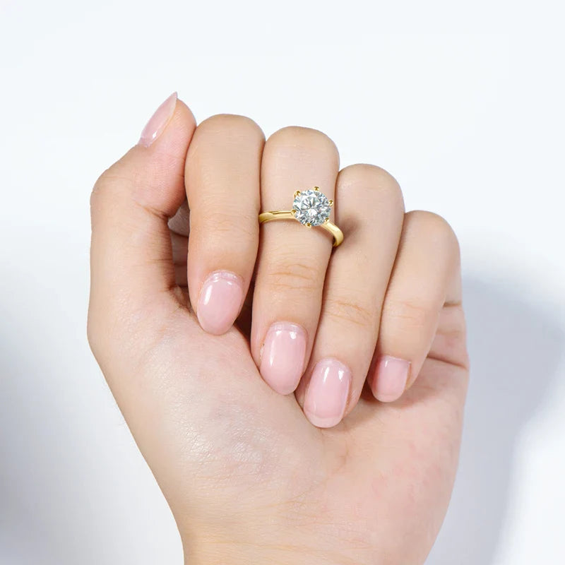 Radiant Moissanite Luxury Ring in 925 Silver & 14K Gold Plated