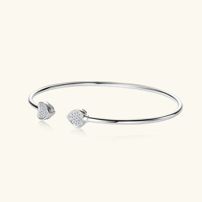 Ivictress 5mm Moissanite Sterling Silver Cuff Bracelet