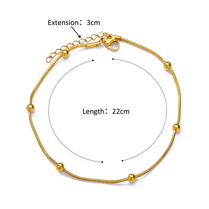 Women's Chain Anklet with Golden Balls