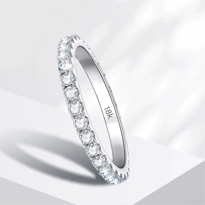 Exquisite Moissanite Eternity Band - 18k White Gold Luxury