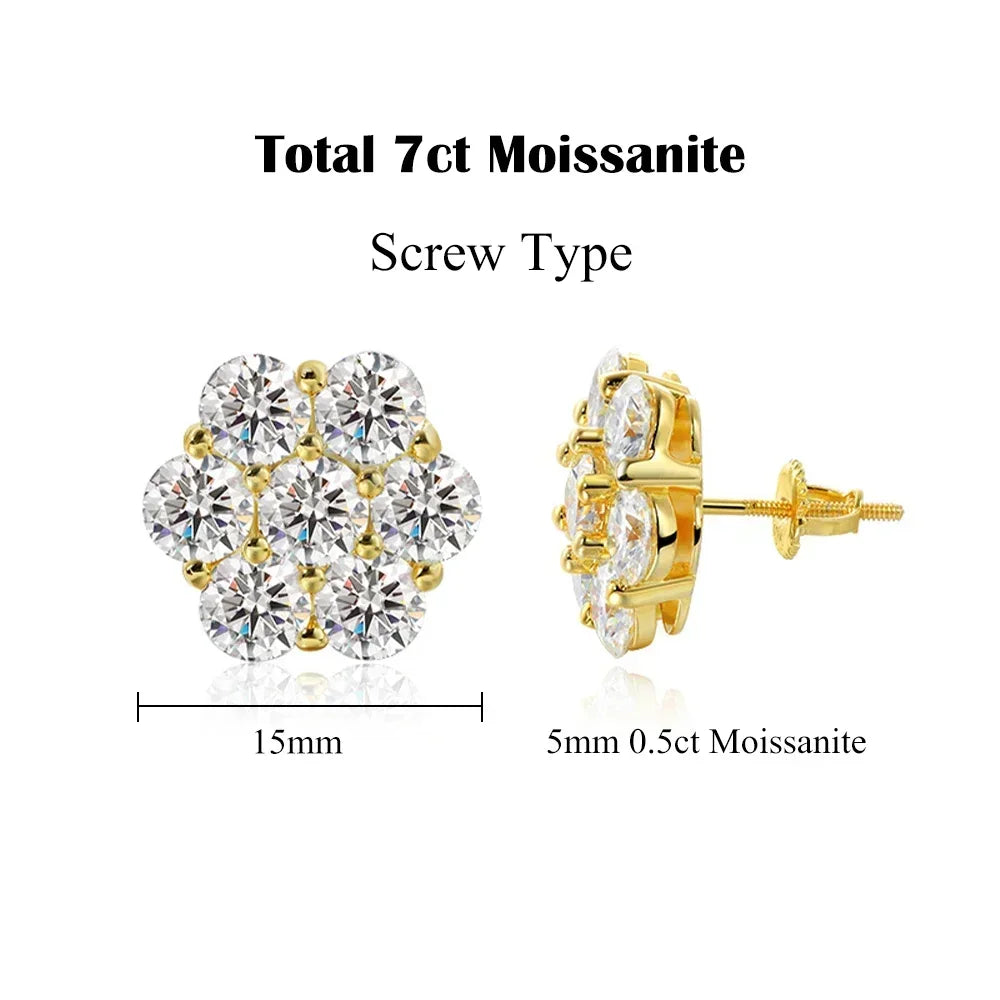 Exquisite Moissanite Flower Stud Earrings - Luxury Shine